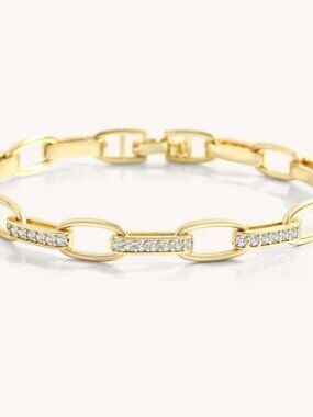 Mint&Lily Interlinked Diamond Paperclip Bracelet